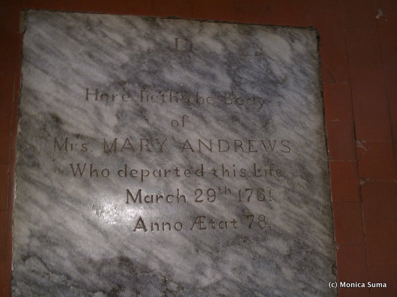 Grave inside Christ Church Philadelphia